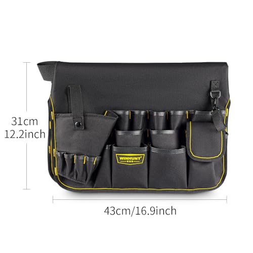 WINHUNT Werkzeugtasche, 58 Taschen Bucket Tool Organizers Ideal für Elektrische Bohrmaschine, Passt 3,5-5 GALLON BUCKET, 43x31cm/16.9x12.2cm, 600D Oxford Tuch, Ideal für Handwerker Elektriker Gärtner