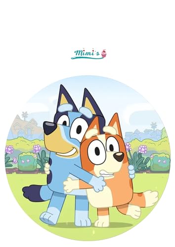 Bluey decoracion tartas, oblea comestible multicolor