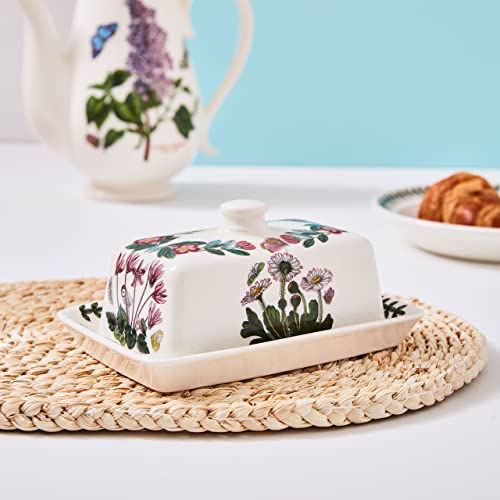 Portmeirion x Botanic Garden Butter Dish - White & Green Floral Butter Dish, Durable Ceramic Earthenware Oven, Freezer & Dishwasher Safe - Image 3