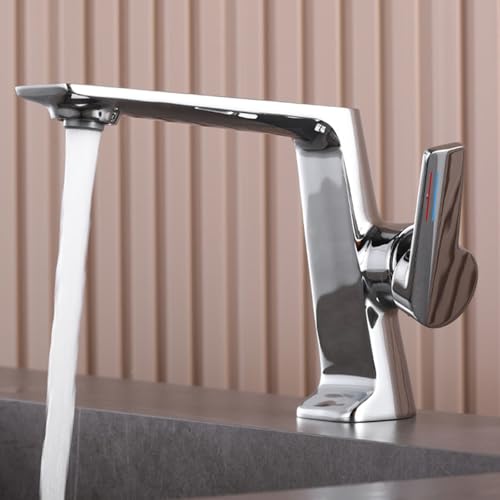 Robinetterie de salle de bain blanc mitigeur lavabo 1 trou eau chaude froide