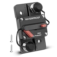 RED WOLF 300A Schutzschalter mit Manuellen Reset, 300 Ampere Sicherungshalter Auto Leistungsschalter für Kfz Boot Wohnmobil LKW Audio Stereo Batterie Sicherungsautomat 12V-24V DC