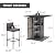 SoarFlash 5 Piece Rattan Patio Bar Set,Wicker Conversation Set Outdoor Furniture Set with Storage Shelf,4 High Stools,Dining Table for Poolside,Garden and Backyard,Grey