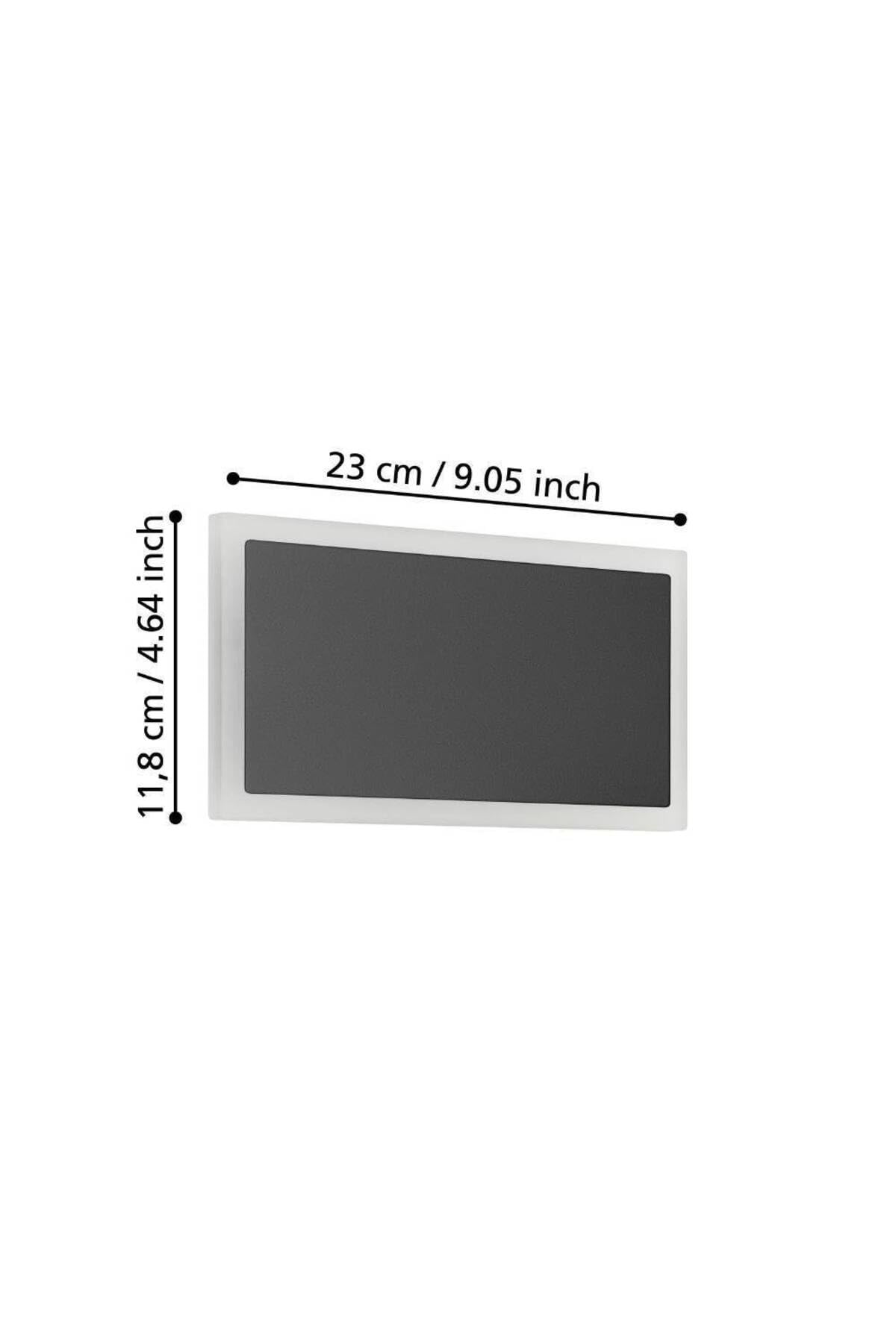 Eglo Talamello 1 Lampada da parete a LED per interni, rettangolare, faretto | da parete per camera da letto e corridoio, in metallo nero e plastica bianca, luce bianca calda, 12 x 23 cm