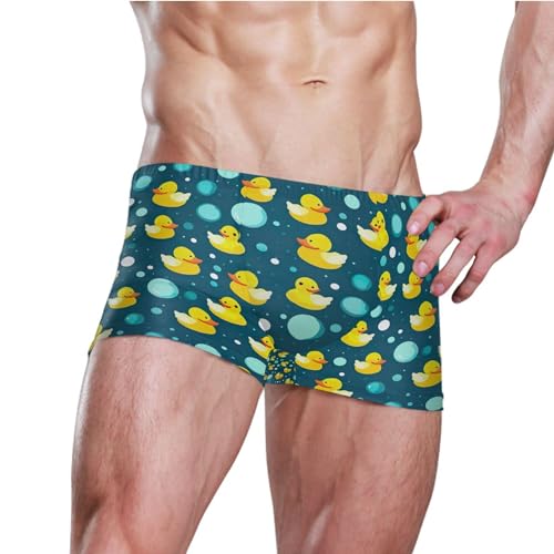 Little Yellow Duck Mens Swim Trunk Swimwear Bathing Suit Swim Brief Square Leg Board Short S B04000983