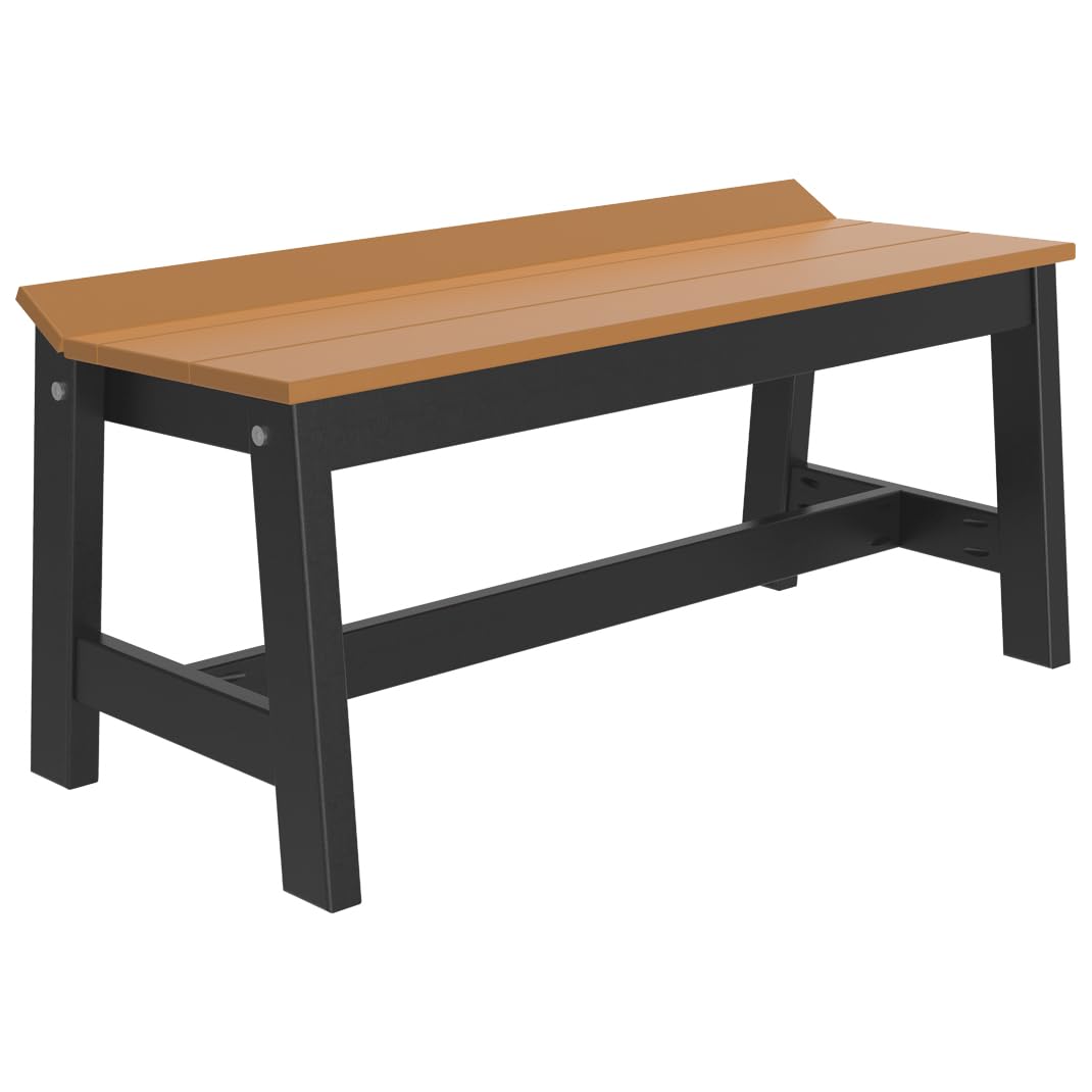 Poly Lumber 41" Cafe Dining Bench, Cedar & Black