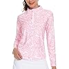 M MOTEEPI Womens Golf Shirt Long Sleeve Athletic Quarter Zip Pullover Sun Protection with Pocket