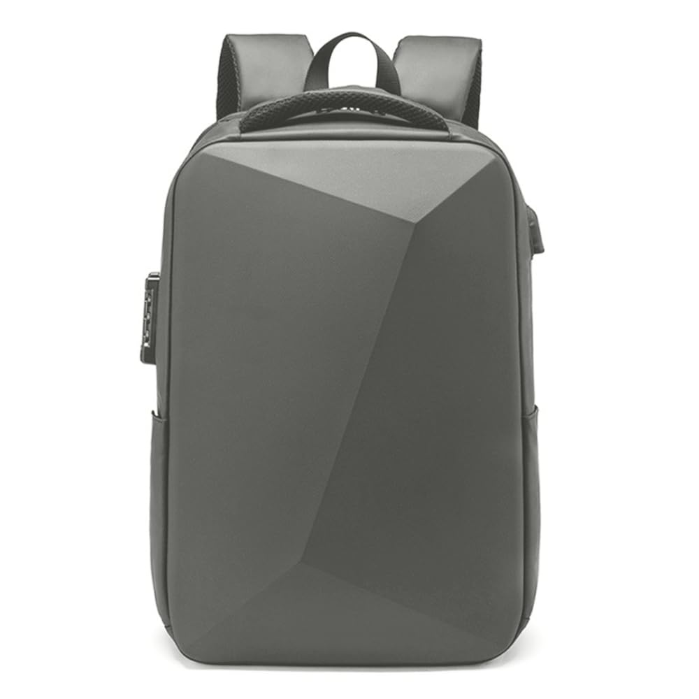 XINYASEE Zaino da lavoro da uomo, zaino impermeabile per laptop da 15,6”, guscio in EVA, zaino espandibile da viaggio antifurto. Dimensioni: 45 * 32 * 13 cm (Grigio)