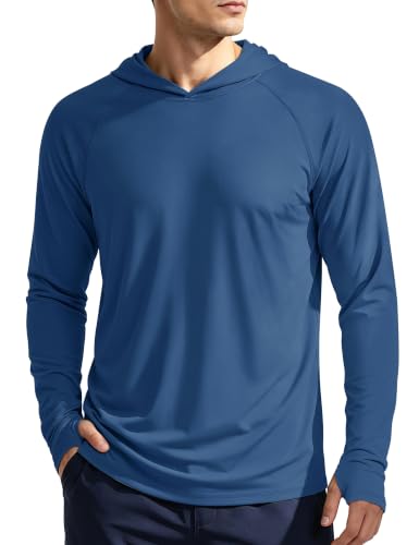 Image of KEFITEVD Men's Sun Hoodie Long Sleeve Fishing UPF 50+ SPF Quick Dry Shirts