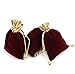 50 Pcs / Lot pochettes en velours sac à peluches pochettes à bijoux en flanelle sacs en velours à bords dorés en flanelle de coton-Vin rouge_9 x 12