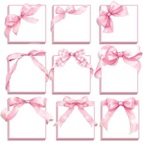 Blocs notes adhésives nœud rose pour embellir votre bureau à la maison et vos carnets de notes
