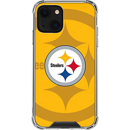 Skinit Clear Phone Case Compatible with iPhone 13 - Officially Licensed NFL Pittsburgh Steelers Double Vision Design