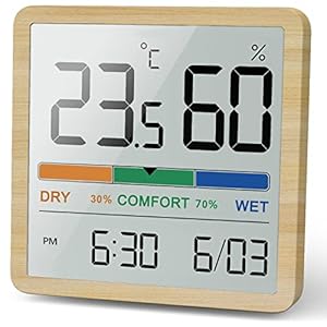 Noklead Digitale thermo-hygrometer, draagbare thermometer, hygrometer, voor binnen, met hoge nauwkeurigheid, temperatuur- en vochtigheidsmeter voor binnenklimaatbeheersing van ruimtes