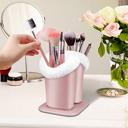 Image of FINTIE Plush Lined Double Eyeglasses Holder with Magnetic Base, Glasses Stand Case Organizer for Desk, Nightstand, Office