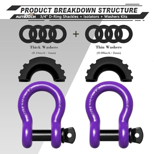 image for AUTMATCH D Ring Shackle 3/4