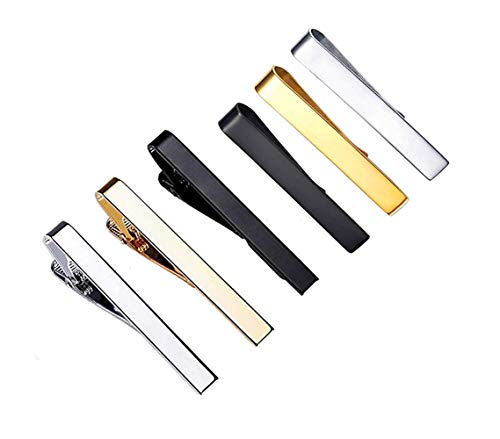 Sheng Xuan 6 Piezas Pulido Hombre Pasador de Corbata 4.3CM para Pisacorbatas Hombres y Día de Padre Regalo Latón de Clip Corbata/Accesorio de Estilo y Must de Elegante