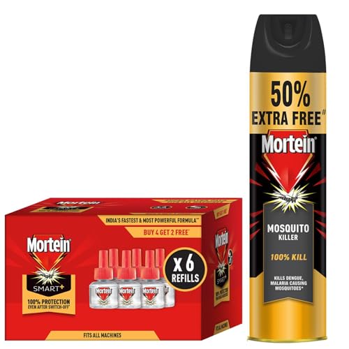 Mortein Insta5 Mosquito Repellent Liquid Refill - 45ml x 6 (Buy 4 Get 2 Free) & Mortein Flying Insect Killer-Mosquito & Fly Killer Spray, 625 ml| 100% Protection against Dengue Mosquitoes (B0BRG4R6QX) Amazon Price History, Amazon Price Tracker