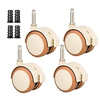 Exsbtay 4 Stück Lenkrollen für Kinderbetten, Räder mit Bremse Kinderbetten, Doppelrollen Kein Geräusch, für Kleine Sofas, Wiegen, Kinderwagen, Kinderwagen, Stühle, Arbeitstische, Spielzeugregale