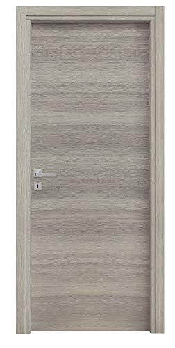 Salone Negozio Online Porta A BATTENTI da Interno MOD.MICROTEC Rovere Grigio CM.210x70 Reversibile
