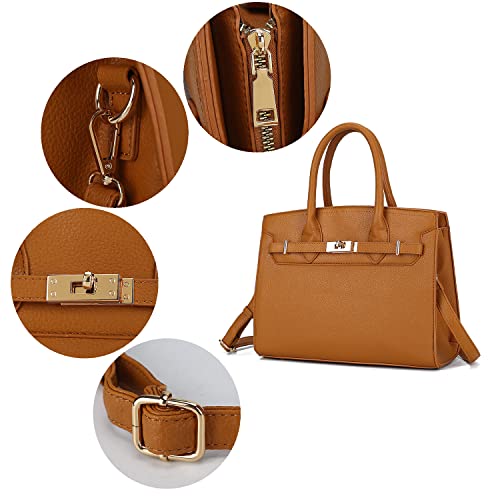 Mkf Collection Satchel Bag For Women, Vegan Leather Top-Handle Shoulder Handbag Purse #TOP6