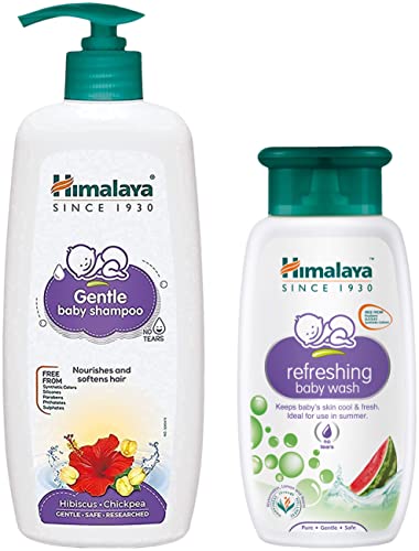 Image of Himalaya Baby Shampoo (400 ml) & Himalaya Baby Care Refreshing Baby Wash, 200ml
