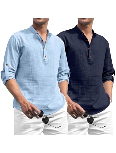 Image of Zombom Men's Kurta || Chinese Collar Long Sleeves || Straight Hip Length Kurtas || Short Kurta for Men || for Festival || Function || Occasion Wear Fancy Kurta for || Best Gifts for Men