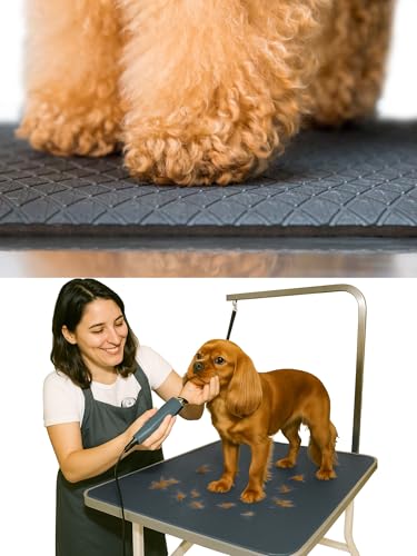 Seagull Mehrzweck Pflegematte für Haustiere 60×90 cm | Antirutschmatte für Hunde & Katzen, weich & rutschfest | Hundebadematte & Anti-Ermüdungsmatte für Pflege, Tierarzt & Salon, Anthrazit