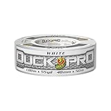 Duck Pro Heavy Duty Duct Tape for Long Lasting Repairs, 2' Wide (1.88 in x 55 Yds) Performance Grade Duck Tape with Waterproof Backing, White, 1 Roll