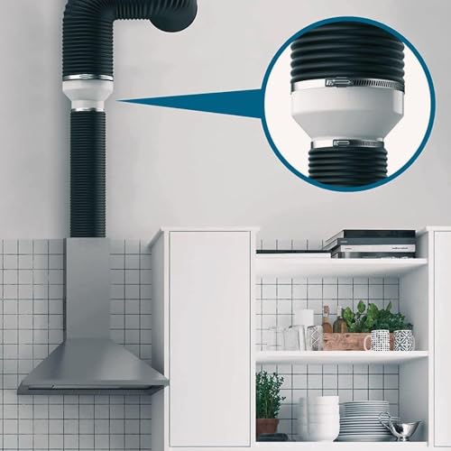 Sarini-Kanalverbinder, 4-Zoll- auf 3-Zoll-Kanalreduzierer, Größenvergrößerer für Inline-Kanaladapter, Belüftungsöffnungen aus ABS-Kunststoff für HVAC-Heizungs- und Kühlluftbelüftungssysteme (weiß)