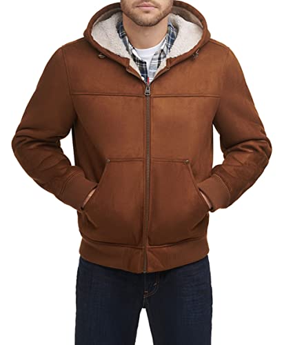 Image of Levi's Men's Buffed Cow Faux Leather Hoody Bomber