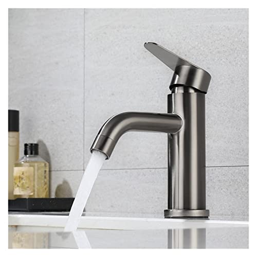 Robinet de lavabo en acier inoxydable au design épuré fini cromo
