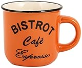 Passe au lave-vaisselle Home Bistro Lot de 2 Tasses à café sans Soucoupe, Stone Ware, Multicolore, 6 unités