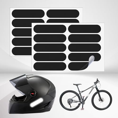 Cobee 10 sztuk odblaskowe naklejki na kask motocyklowy, 15,5 x 10 cm Czarne odblaskowe naklejki Czarne odblaskowe naklejki na kask motocyklowy Naklejka na kask odblaskowa