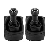 Dfvajwc Pomo De Palanca De Cambios Perilla De Cambio De Marchas De Estilo De Coche De 5/6 Velocidades para Seat para Ibiza 2002 2003 2004-2008 Interior Maletero Cuero(5 velocidades)