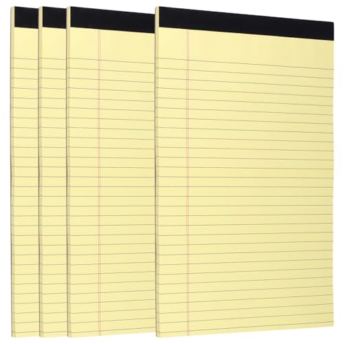 Bloc de notas tamaño A4 amarillo de 100 páginas de 80 g/m² en pack de 4 unidades