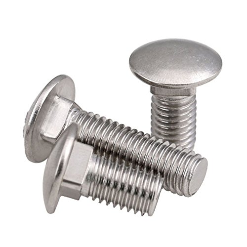 1/4-20 A2 Stainless Steel Carriage Bolt Coach Bolt,Square Neck,Right Hand Threads,10-Pieces (1/4-20 x 1-1/2