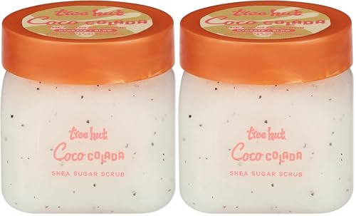 Image of Tree Hut Mini Coco Colada Shea Sugar Scrub, Exfoliating & Hydrating Body Scrub with Shea Butter & Essential Oils, Smooth Skin, For All Skin Types, Vegan, Travel Size, 3.4 oz (Pack of 2)