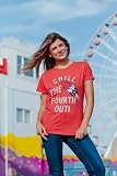 Womens Chill The Fourth Out T Shirt Funny Fourth of July Popsicle Joke Tee for Ladies Funny T Shirts Patriotic Tops for Women Women's Novelty Tees Red - XL