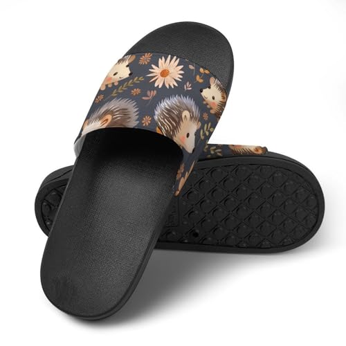 Sandales chaussons de maison Hérisson Fleur : Claquettes de bain souples et légères - 6