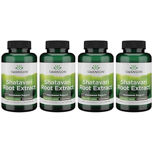 Swanson Shatavari Ayurvedic Female Rejuvenator 500 Milligrams 120 Capsules (4 Pack)