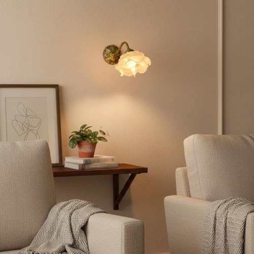 Lámpara de pared de latón con forma de rosa para transformar tu hogar con luz romántica 7