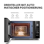 Toshiba MV-AM20T(BK) Mikrowelle/Solo-Mikrowelle/ 20 L/ 800 W/ 5 Leistungsstufen/ 12 Automatikprogramme/Emaille Innenraum/einfach zu reinigen/Auftaufunktion/Glasdrehteller (24,5 cm) /Schwarz – Bild 5