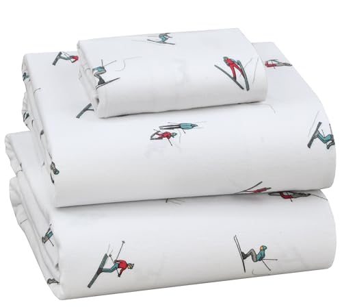 RUVANTI Flannel Sheets Twin Size - 100% Cotton Double Brushed Twin Sheets Set, Deep Pockets 16 Inches, All Seasons Breathable & Extra Soft Bed Sheets, Warm & Cozy, 3 Piece, Flurry Friends