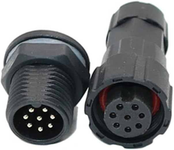 M16 8Pin Waterproof Connector Male to Female Front Nut Panel Mount for Outdoor Communication