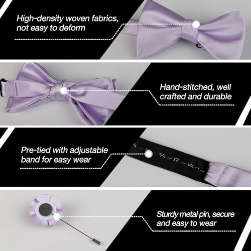 Image of Alizeal Mens 4pcs Formal Solid Bow Tie Set