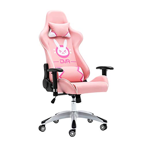 Gaming Stuhl Computerstuhl Racing Gaming Chair Bürostuhl Schreibtischstühle Kunstleder Höhenverstellbar,Pink