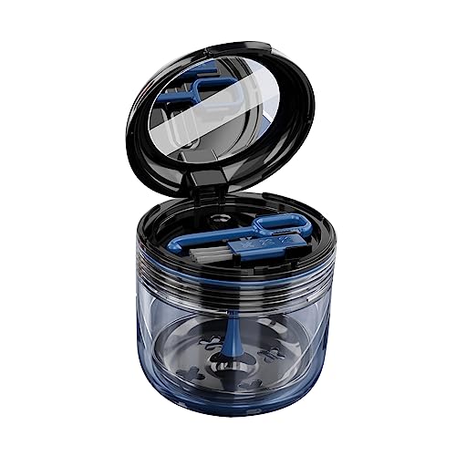 HFEHSKJ Leak Proof Mouth Guard Case, Portable Retainer Bath Case Denture Holder Storage Denture Storage Soak Container for Dentures, Clear Braces, Mouth Guard, Retainers(Black)