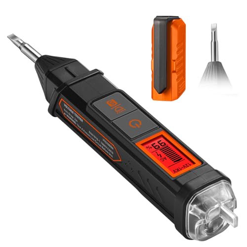 AstroAI VTS1000H Voltage Tester with Screwdriver, Non-Contact Electrical Tester, Dual Range AC 12V/70V-1000V, Live Wire Test, Wire Breakpoint Finder, Audible Alarm, LCD Percentage Display, O