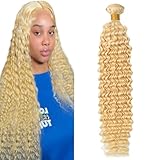 613 Blonde Deep Wave Human Hair 12inch 1 Bundle 613 Blonde Deep Wave Bundles Human Hair Bundlles 613 Bundles Blonde Bundles Brazilian Unprocessed Virgin Hair Wet and Wavy Human Hair Extensions