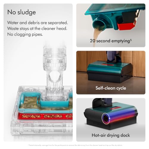 Image of Dyson Clean+Wash Hygiene Wet and Dry Cleaner for Hard Floors - Cordless, 70 Minutes Run time, lays Flat, Anti-Tangle, self-Cleaning Roller, Drying Dock