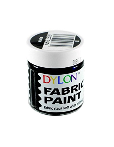 Dylon - Pittura per tessuti, colore nero, 25 ml
